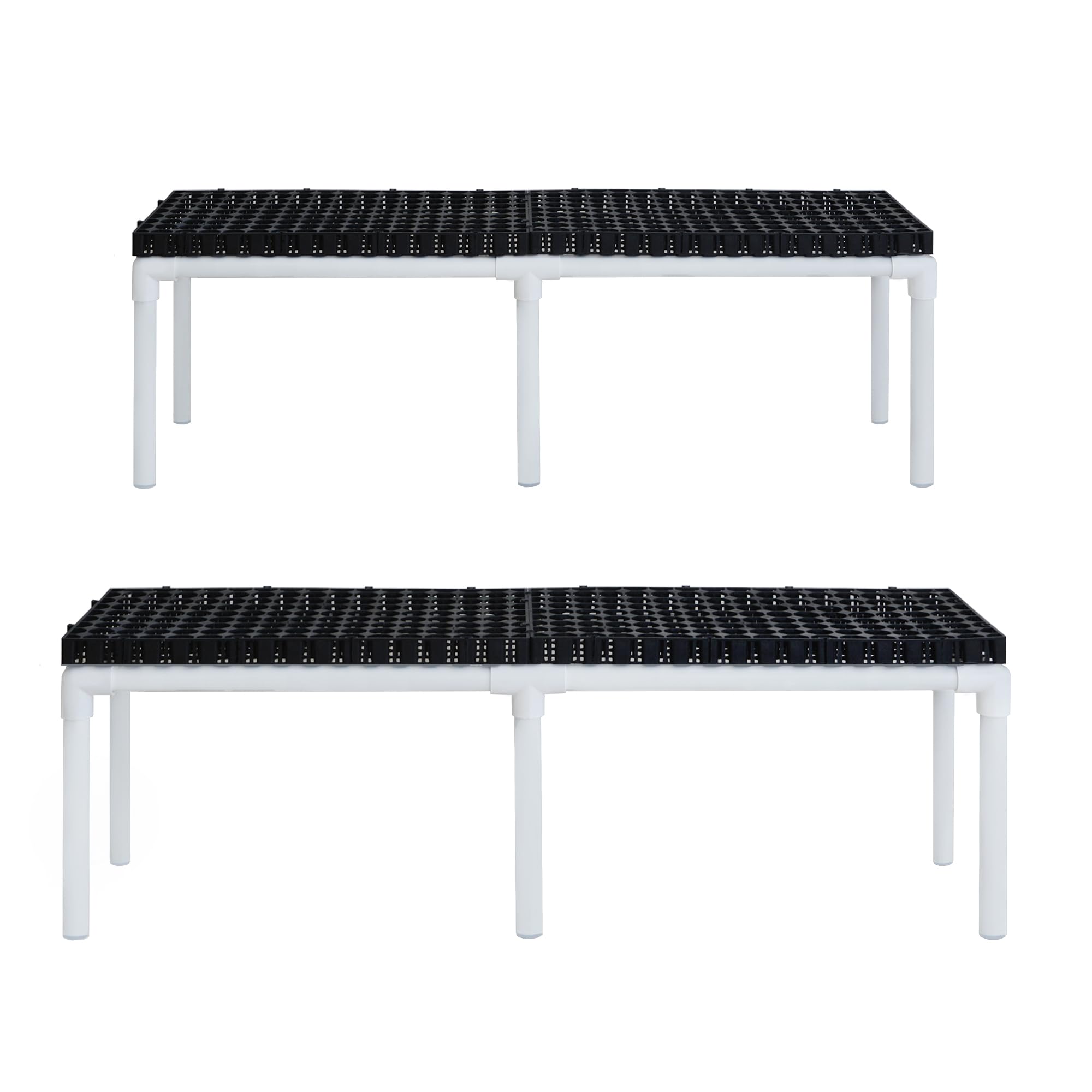 VEYYON - UPVC Pipe Plant Holder - Rust Free Plant Shelf for Grow Bags, Flower Pots, Indoor, Outdoor, Balcony, Vegetable Plant Stand. Lengthy (Pack of 2) I Qty 1-image-1