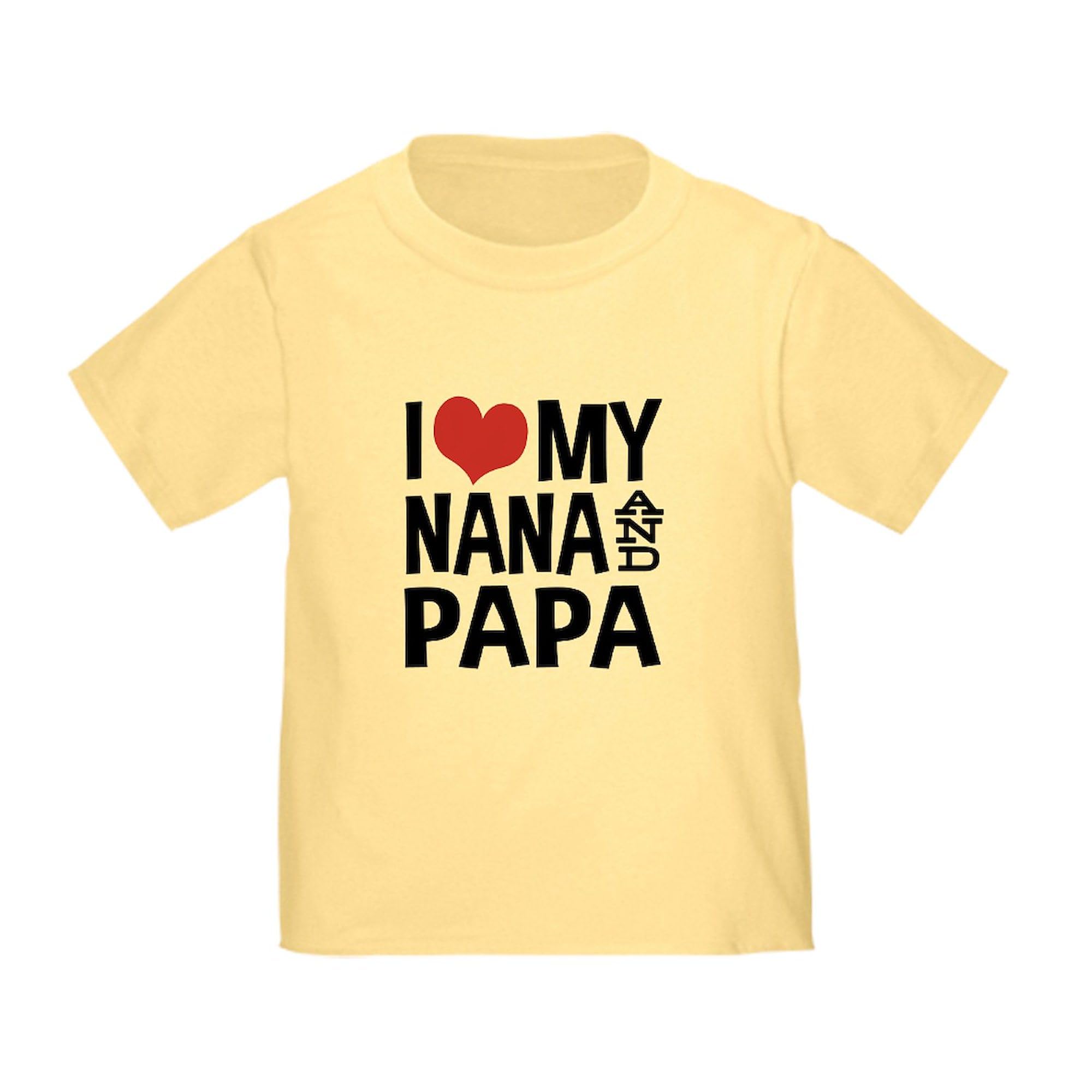 CafePress I Love My Nana and Papa Toddler T Shirt Toddler Graphic Tee, 100% Cotton Daffodil Yellow