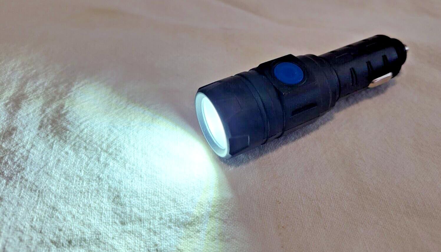 Harbor Super Bright 12v Compact Mini Flashlight LED Light, Charges in Car Port