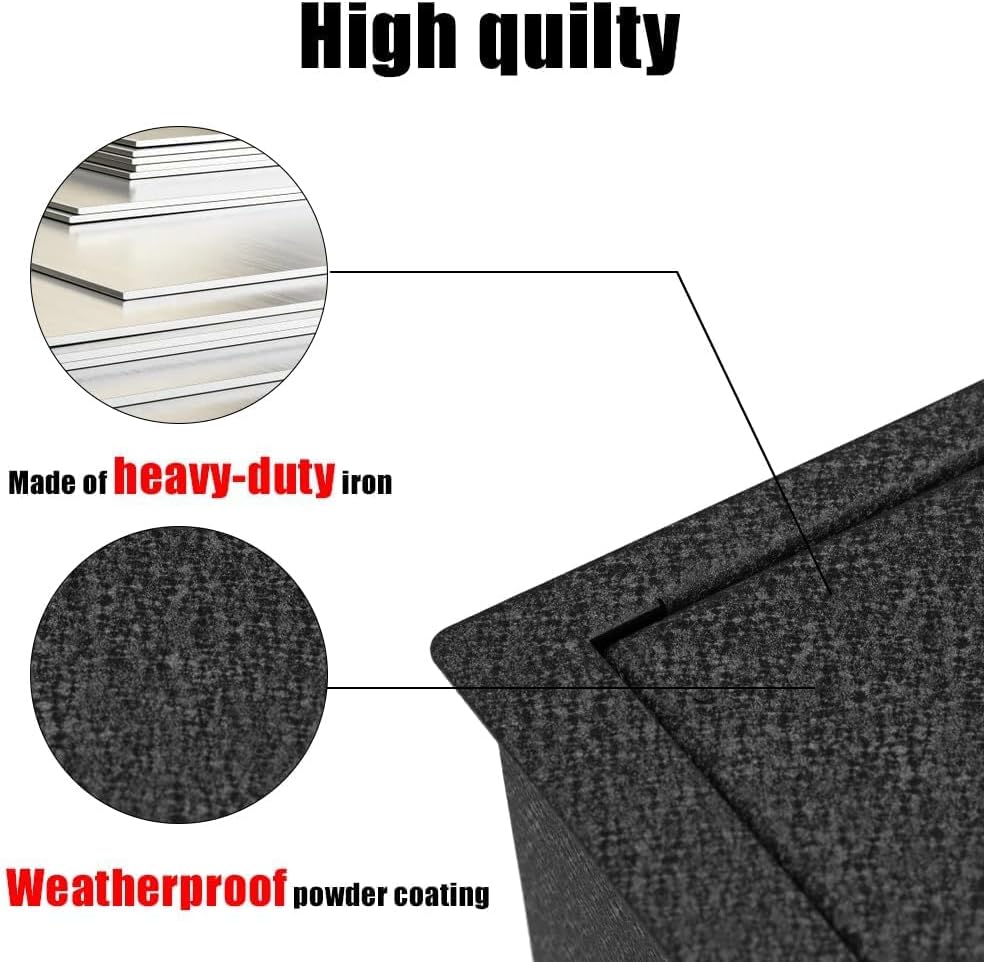 JIKE Center Console Gun Safe - Console Gun Vault Compatible with 2023-2026 Chevy Silverado 1500/GMC Sierra 1500, High Security Armrest Lock Box with Electronic Keypad Lock.