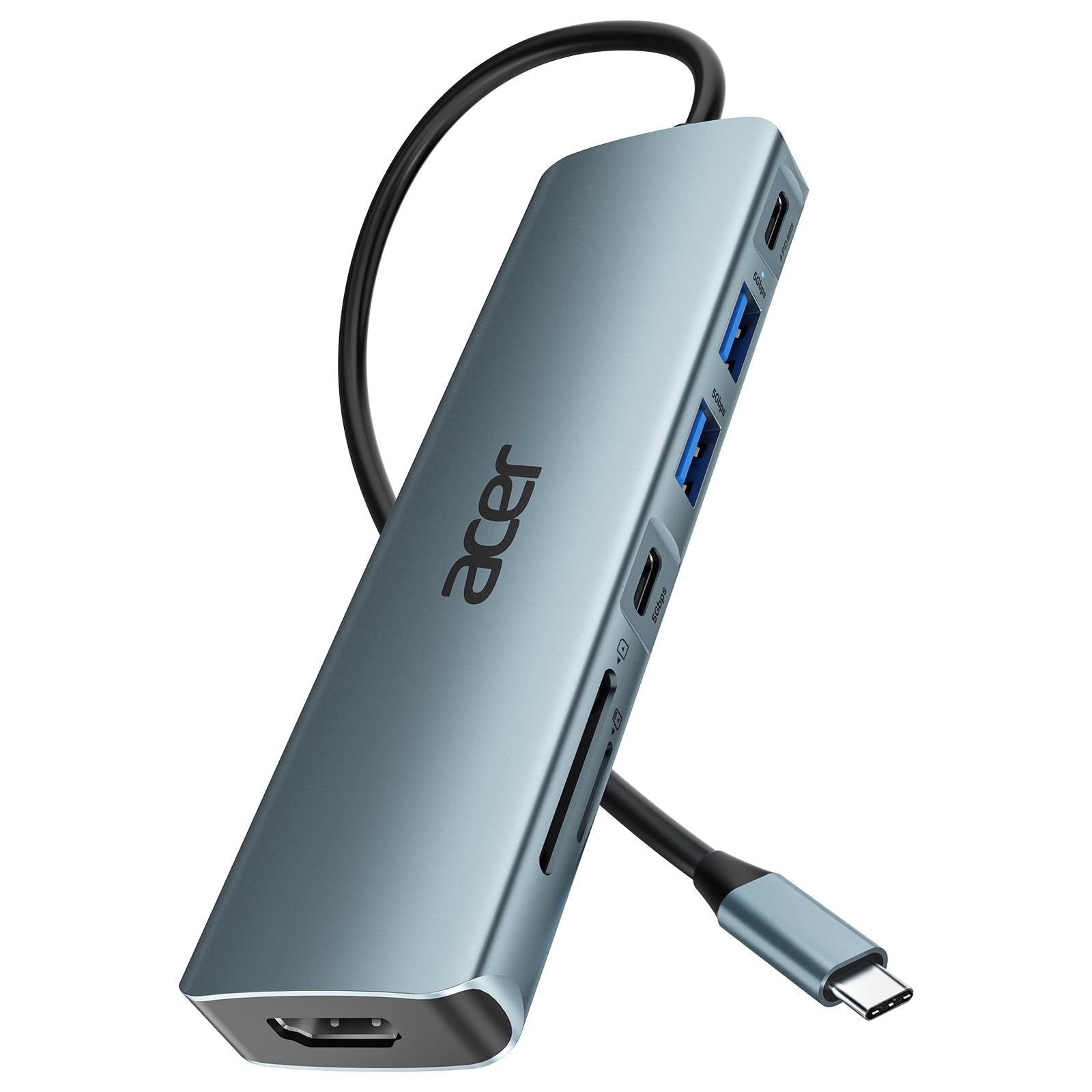 Acer USB C Hub [7-in-1 Multi-Port] Type-C Adapter Hub with 4K HDMI, USB A & USB C 3.0, Micro SD Card Reader, 100W PD, Compatible with iPad Pro, MacBook Pro, Laptops-image-19