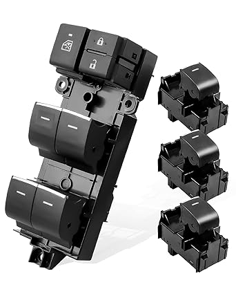 4 PCS LED Power Window Switch, Driver and Passenger Side Window Control Switch Panel Replacement Set Fit for Toyota RAV4 XA50 2019 2020 2021