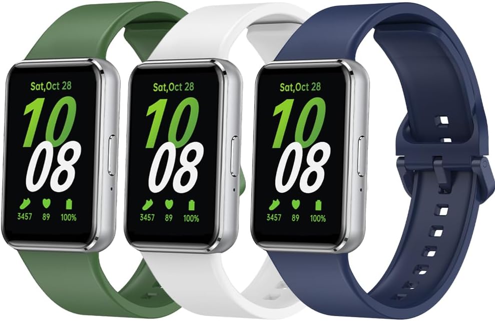 Compatible for Samsung Galaxy Fit 3 Watch Bands, Soft Silicone Replacement Straps Adjustable Sport Wristbands for SAMSUNG Galaxy FIT 3 SM-R390 Smartwatch Bands for Women&Men