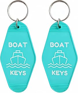 Boat Key Keychain Bulk, Plastic Motel Keychain for Boat Keys 2 Pack, Boat Accessories for Women Men, Novelty Gift for Boat Owners Sailors Fishing Lovers
