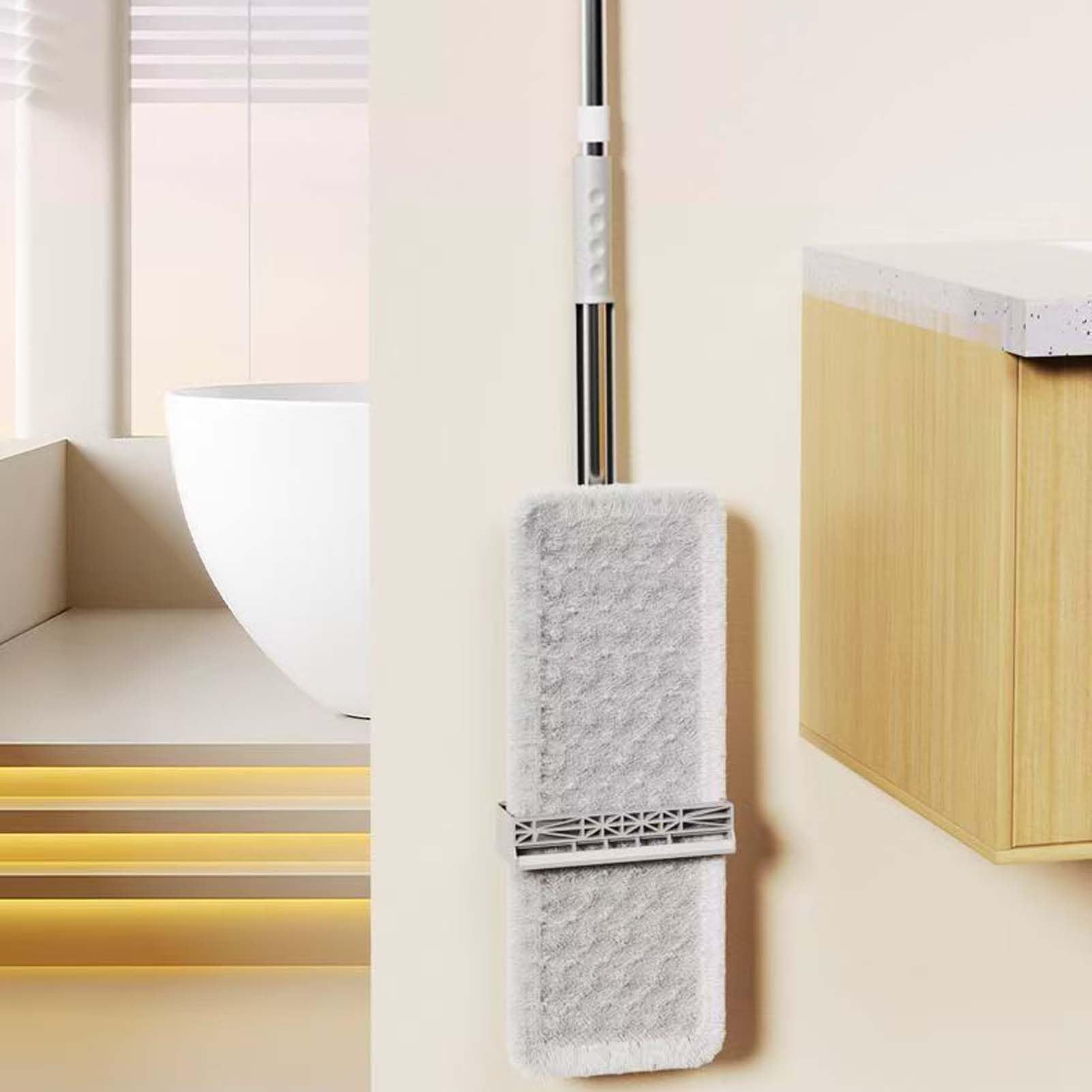 Mopa Fregona con Paño Microfibra Lavable, Fregona para Suelos De Casa, Limpiador De Suelos Reutilizable Y Absorbente, Mopa con Mango Ajustable para Limpieza Diaria Interior