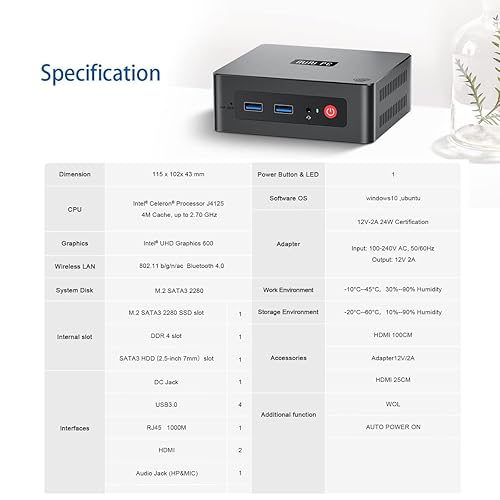 Vista 7 de Kinhank Mini PC,Super Console X PC Lite Retro Game Console with 120000+ Games,Compatible with PSPPS2PS1ARCADEATARISEGAMAME,Win10 & Batocera 33 Game