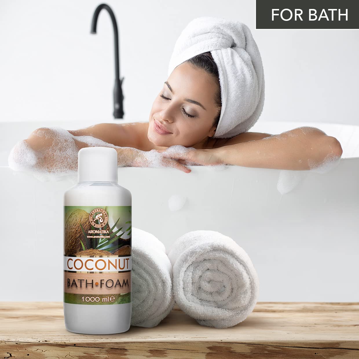 Espuma Baño de Coco 1000ml - Belleza - Cuidado del Cuerpo - Bienestar - Relajación - Aromaterapia - Spa - Baños de Burbujas -Fragancia Exótica
