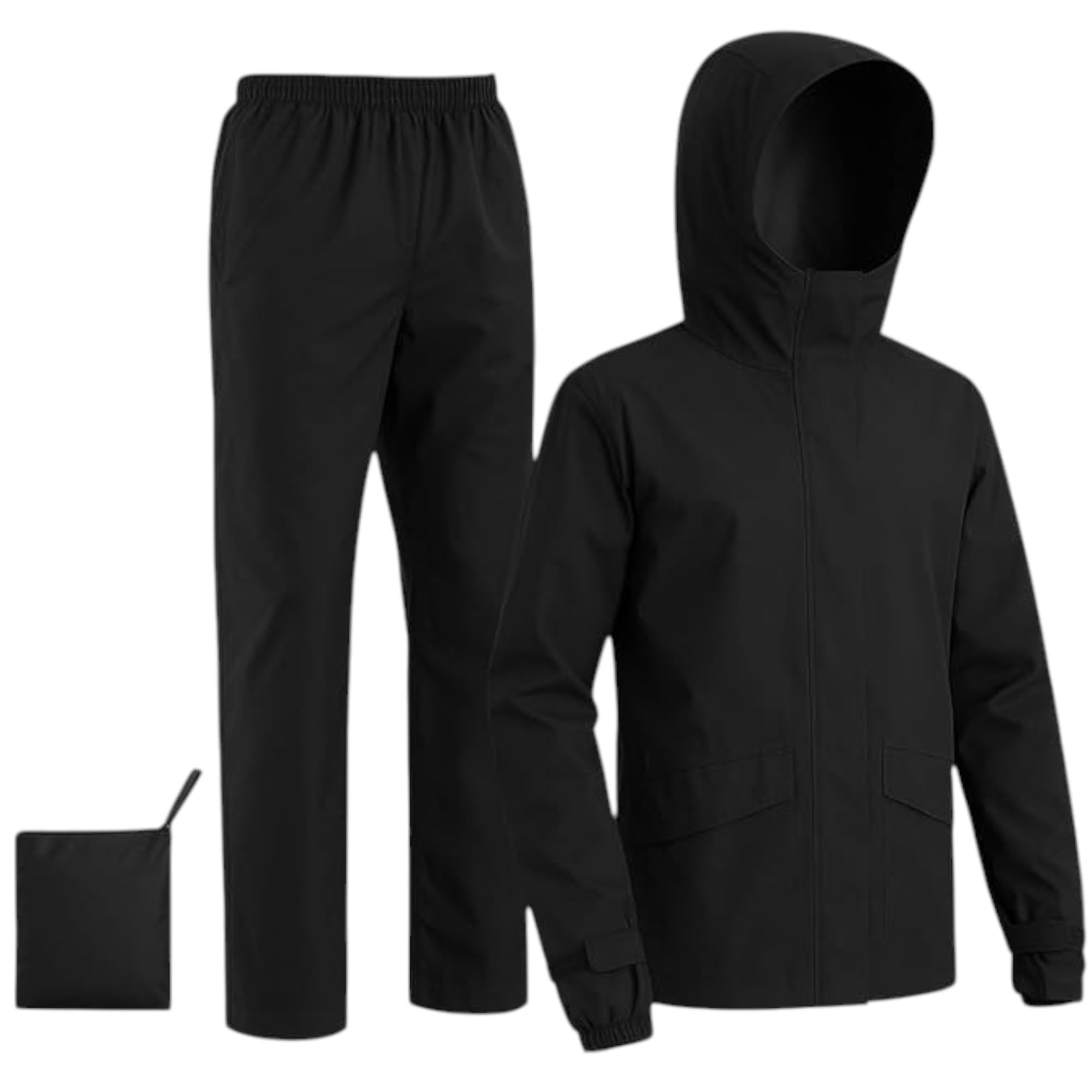 Waterproof Raincoat for Men | Lightweight & Durable Rain Jacket with Hood | Windproof & Breathable | Travel-Friendly, Bike & Motorcycle Use | Full-Length Protection