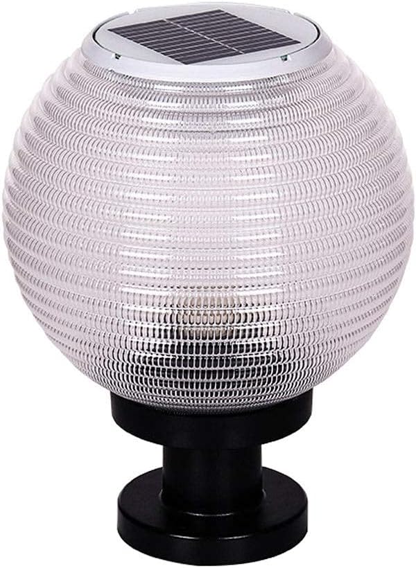 Generic Outdoor Light Lamp Striped Round Ball Shape Outdoor Post Lantern Garden Decoration Energy Saving Lamp Villa Fence Lamp Post Light Fixture Park Landscape Courtyard Lights