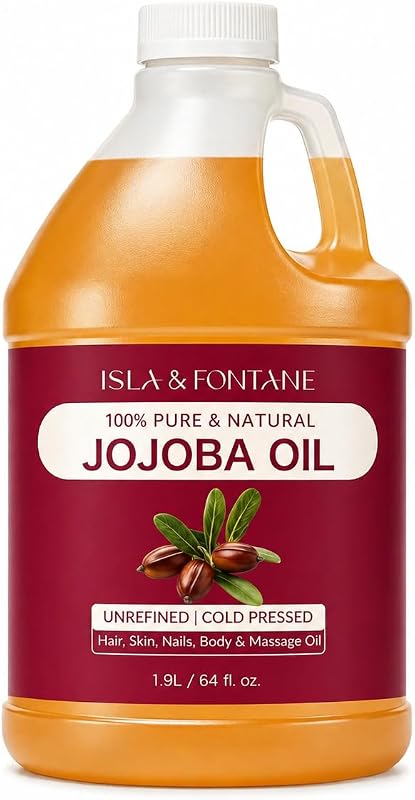 Óleo de jojoba ISLA & FONTANE dourado, não refinado e prensado a frio, 1,89 L