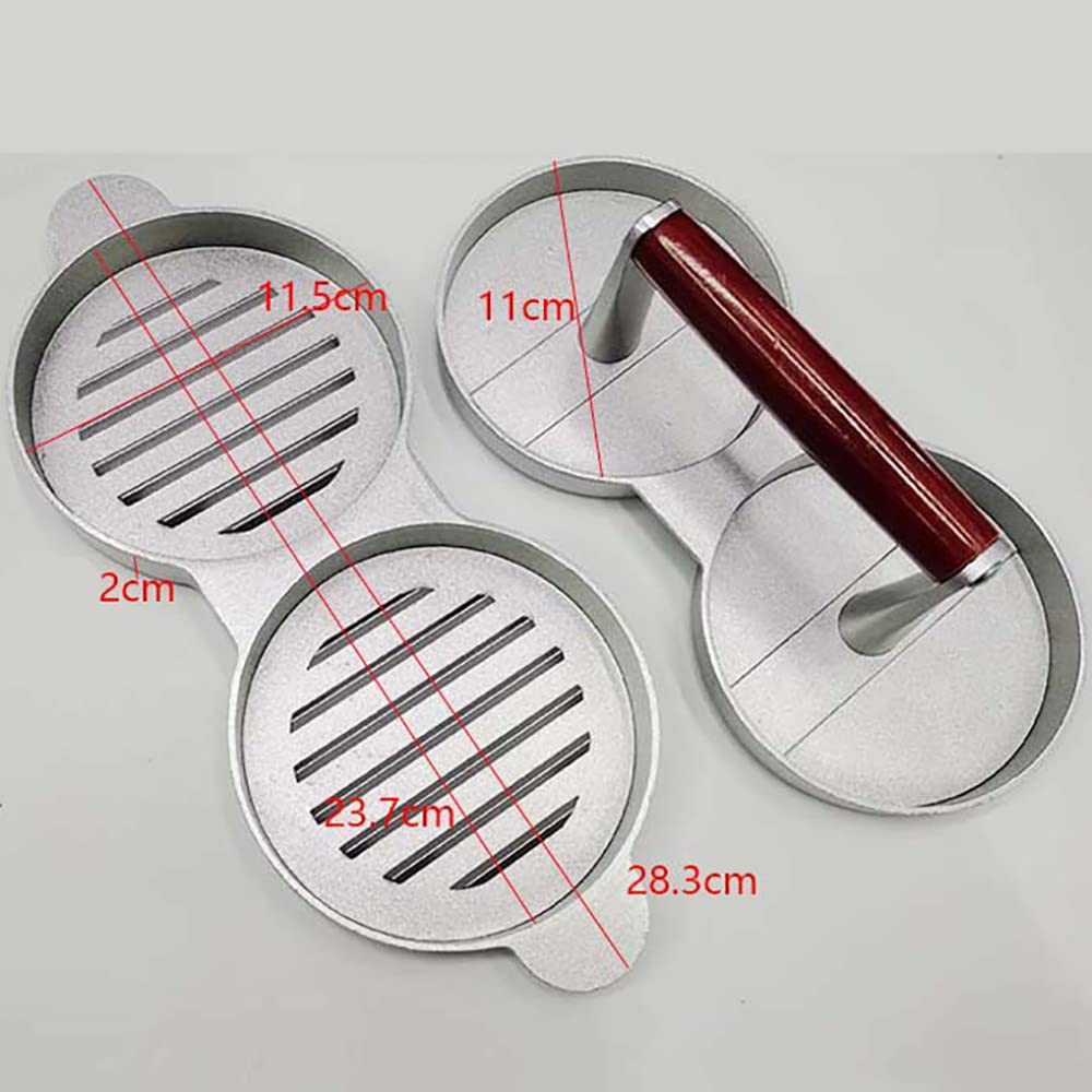 Burgerpresse Aluguss Hamburgerpresse Set, Antihaftbeschichtung Patty Presse mit ABS-Griff, ideal für Burger Fleisch Steak