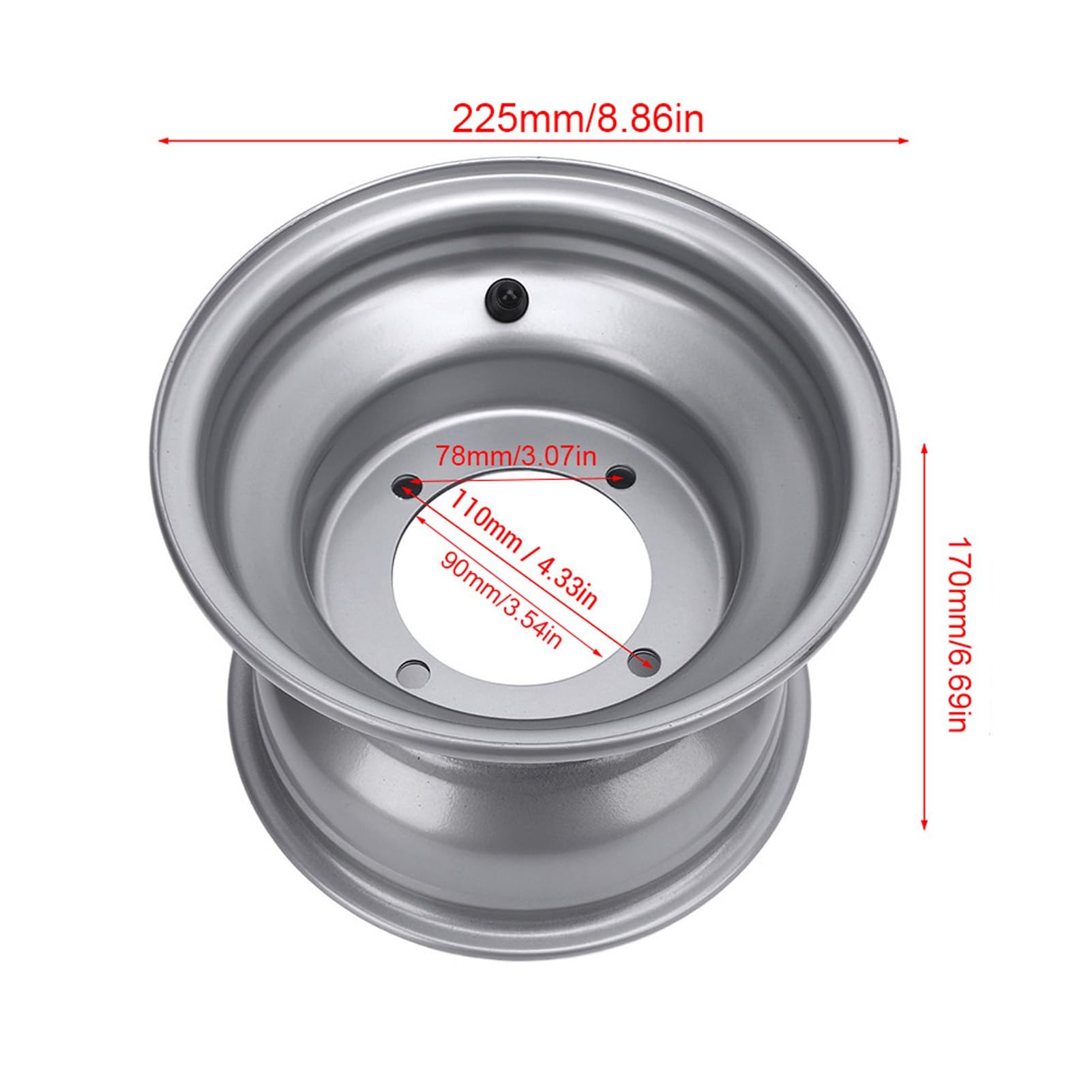 Dpofirs 18X9.50-8 Piasta Koła ATV Wysokiej Jakości materiał ze Stopu Aluminium do Trudnych Terenów Zamiennik do Wózków Golfowych dla Entuzjastów Jazdy Terenowej (4 Otwór)