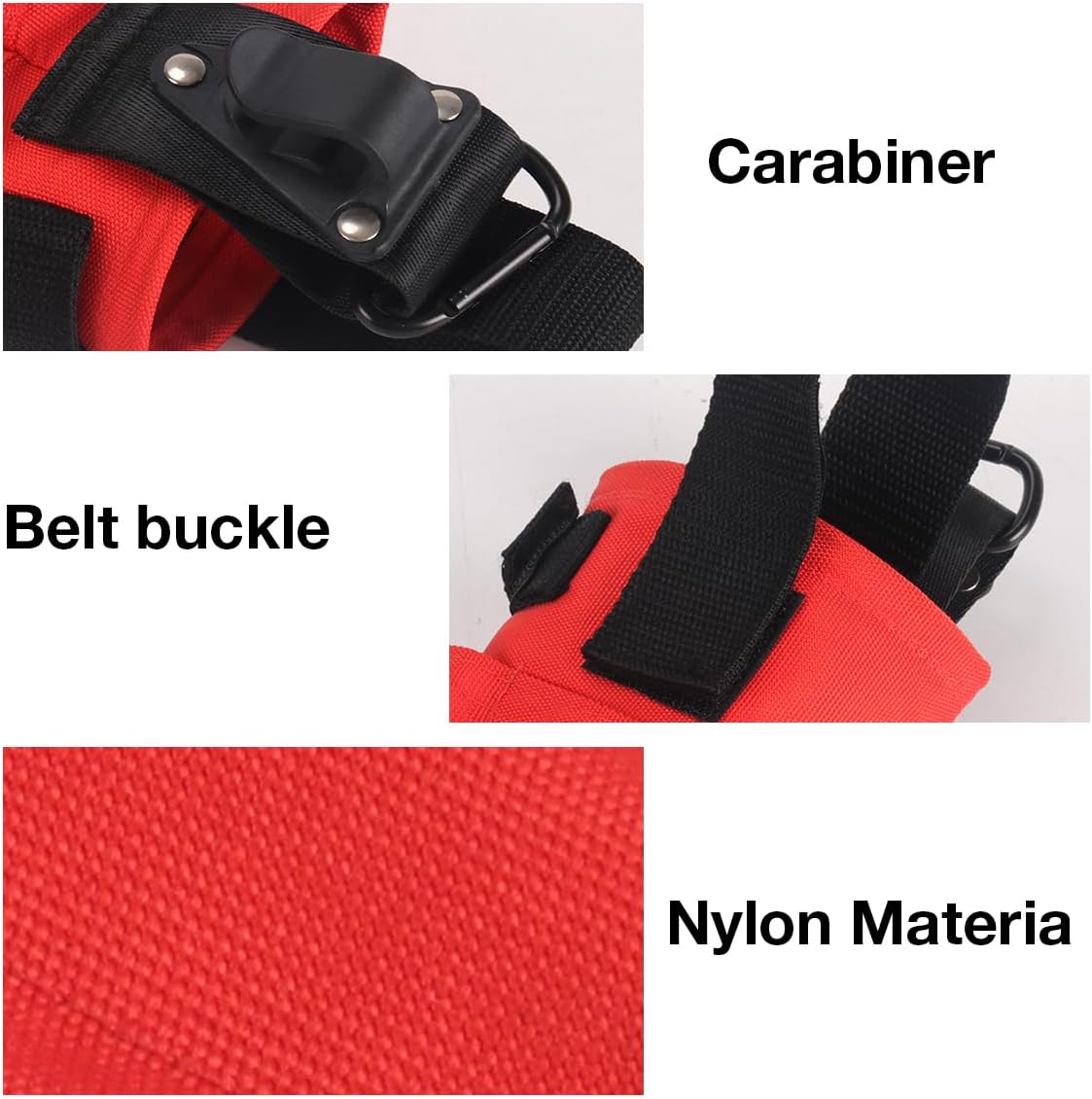 Spray Can Holder, Waterproof Spray Paint Can Holster, Heavy-Duty Spray Bottle Tool Belt Clip with Storage Pockets for Construction, Painting & Land Surveying, Red (Without Zipper)