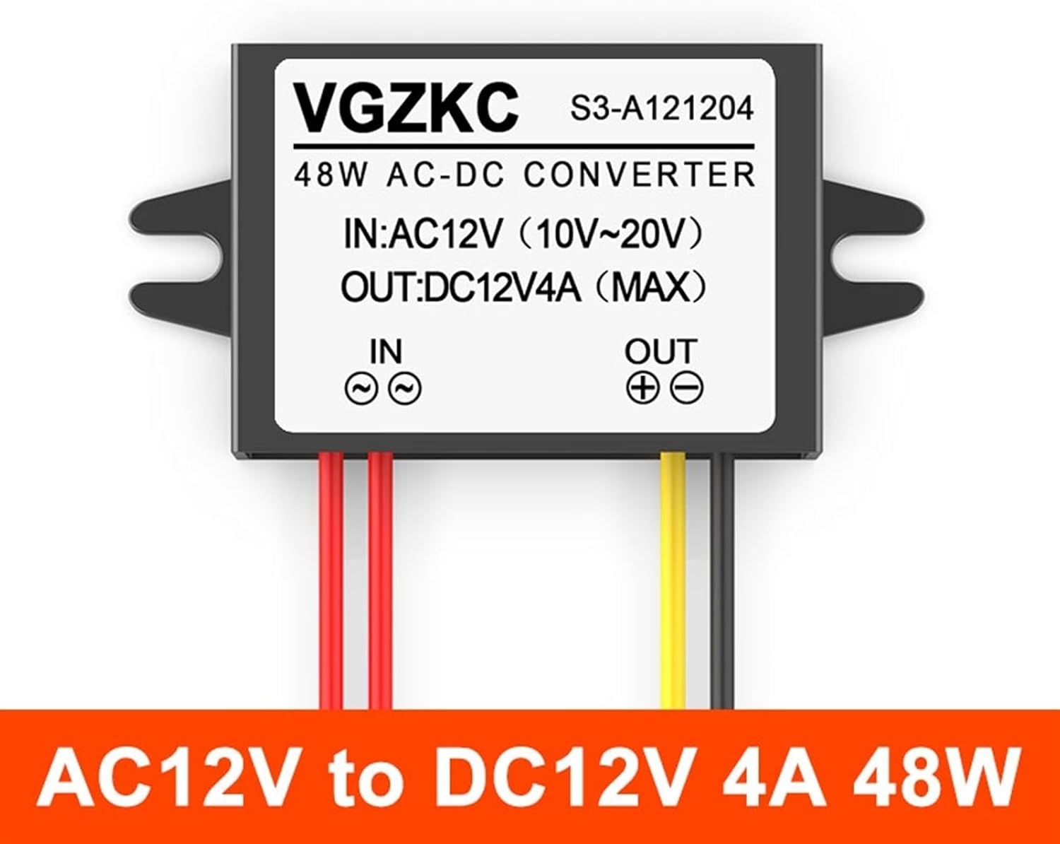 AC12V to DC12V Power Converter 12V to 12V AC-DC Power Module for Monitoring Equipment(AC12V to DC12V 4A)