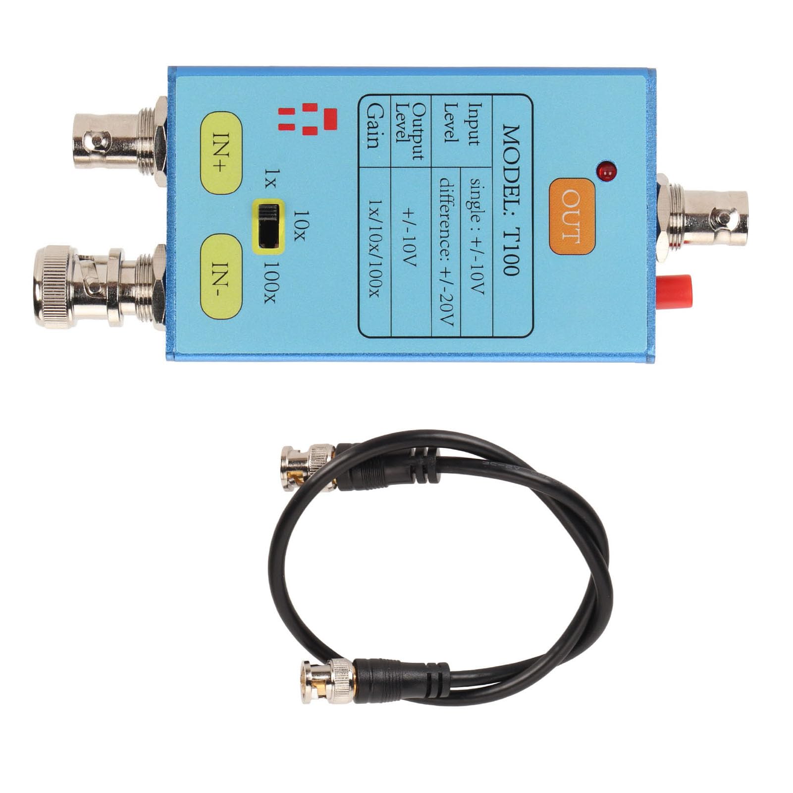 Osciloscopio de Sonda Diferencial T100, Rango de Voltaje de Entrada Amplio de Ruido Ultra bajo, Portátil Liviano, con Interfaz USB 3.0, para Fabricación de Diseños de Pruebas de