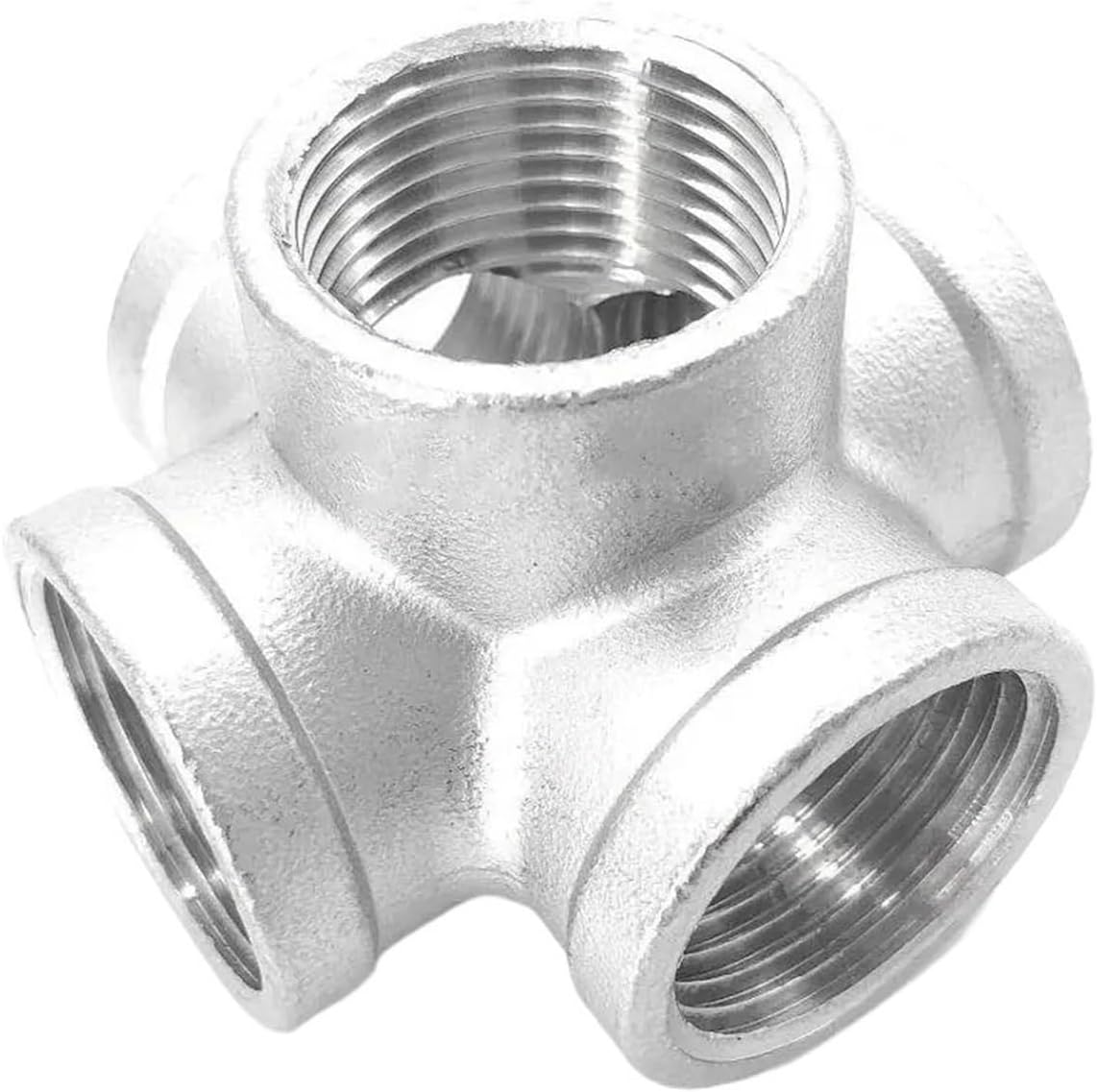 1/4"" 3/8"" 1/2"" 3/4"" 1"" 1-1/4"" 1-1/2"" 2"" BSPT Female 3 4 5 Way Corner Cross 304 Stainless Steel Pipe Fitting Connector Water Gas (Color: 5 Ways, Size: BSPT FEMALE_1""), RBSKJ6677