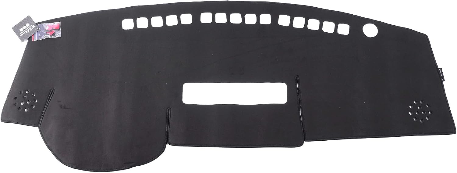 Wellvisors Dash Mat Cover Compatible with Nissan 07-12 Versa Sedan Hatchback Suede Black