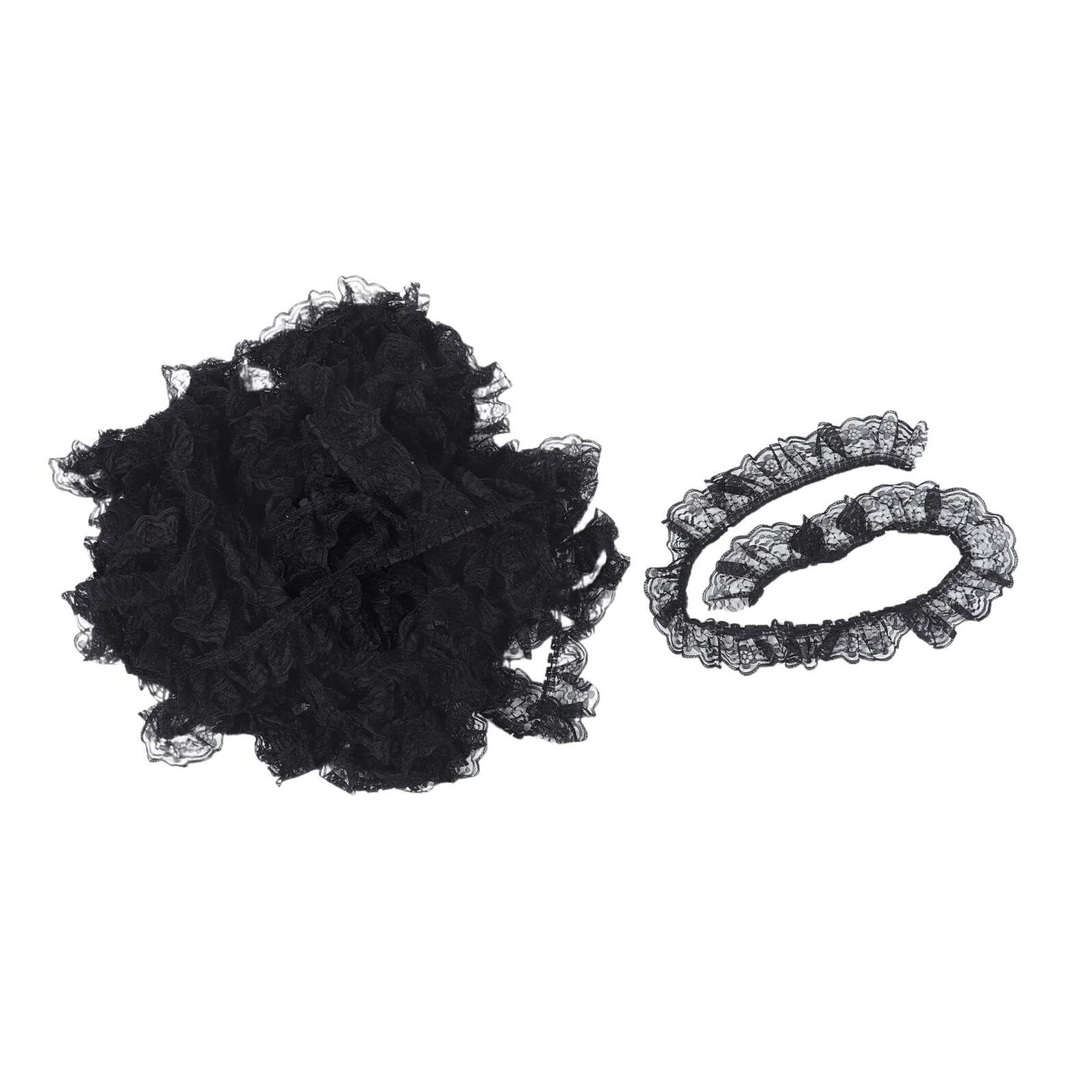Galon à volants brodé noir Holibanna de 6 cm pour finitions haute couture