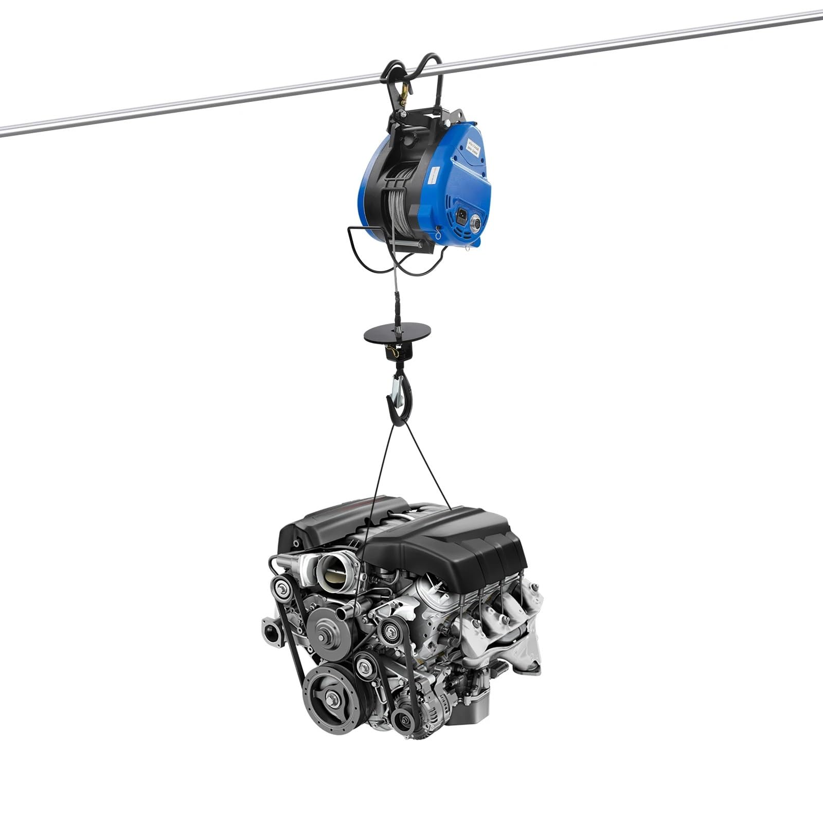 Elektrische Winden Elektrischer Hebezeug ﻿ 1500 W 250 kg Elektrohebezeug, Seilwinde mit Kabel- und Funkfernbedienung, Hubkette, 29 m Höhe