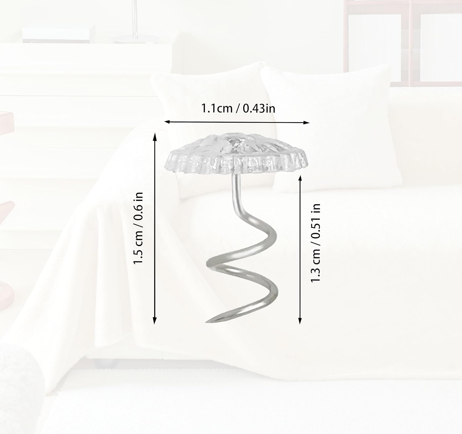 100 Pcs Clear Heads Twist Pins, Twist Pins Upholstery Clear Heads Slip, Bed Skirt Pin for Bedskirt, Arms Covers