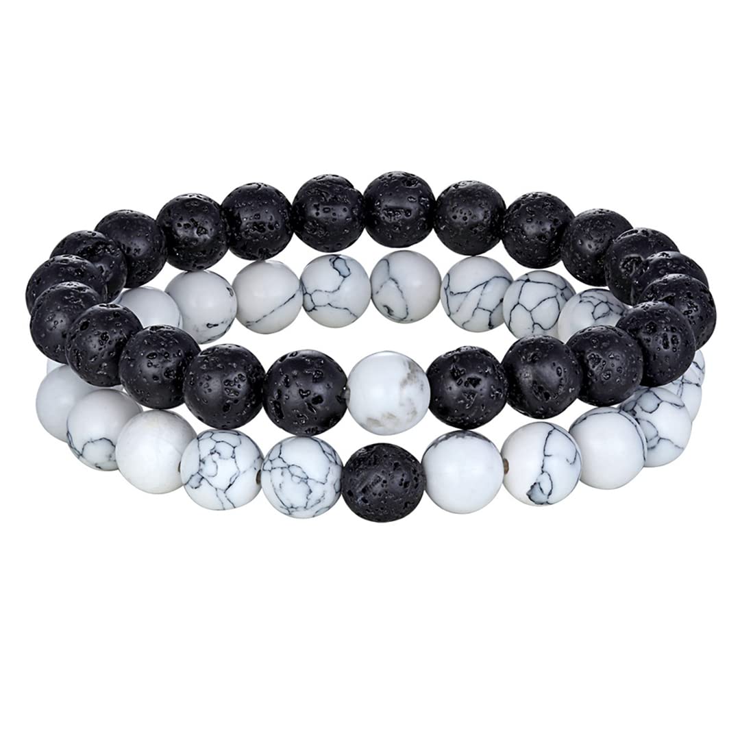 YDYDTTKD 2/3Pcs Set Naturstein Perlen Männer Armband Multilayer AY Onyx Perlen Charme Punk Armband Armreifen Frauen Schmuck Paare Geschenk 72