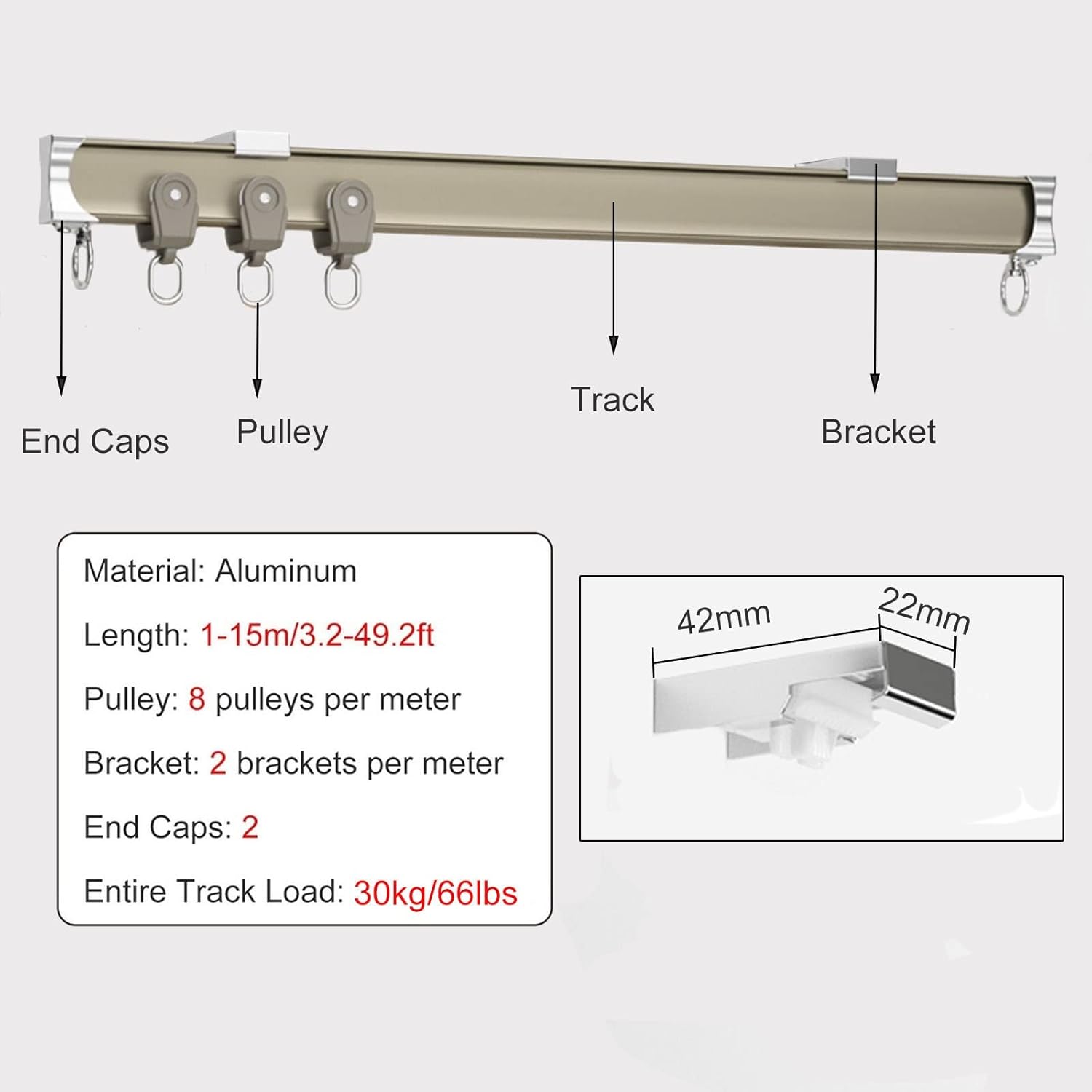 Flexible Bendable Sliding Curtain Track System Ceiling Mounted/Wall Mount Heavy Duty Aluminum Room Divider Curtain Rod for Shower Room Balcony Hotel C,Ceiling Mount-1m/3.3ft