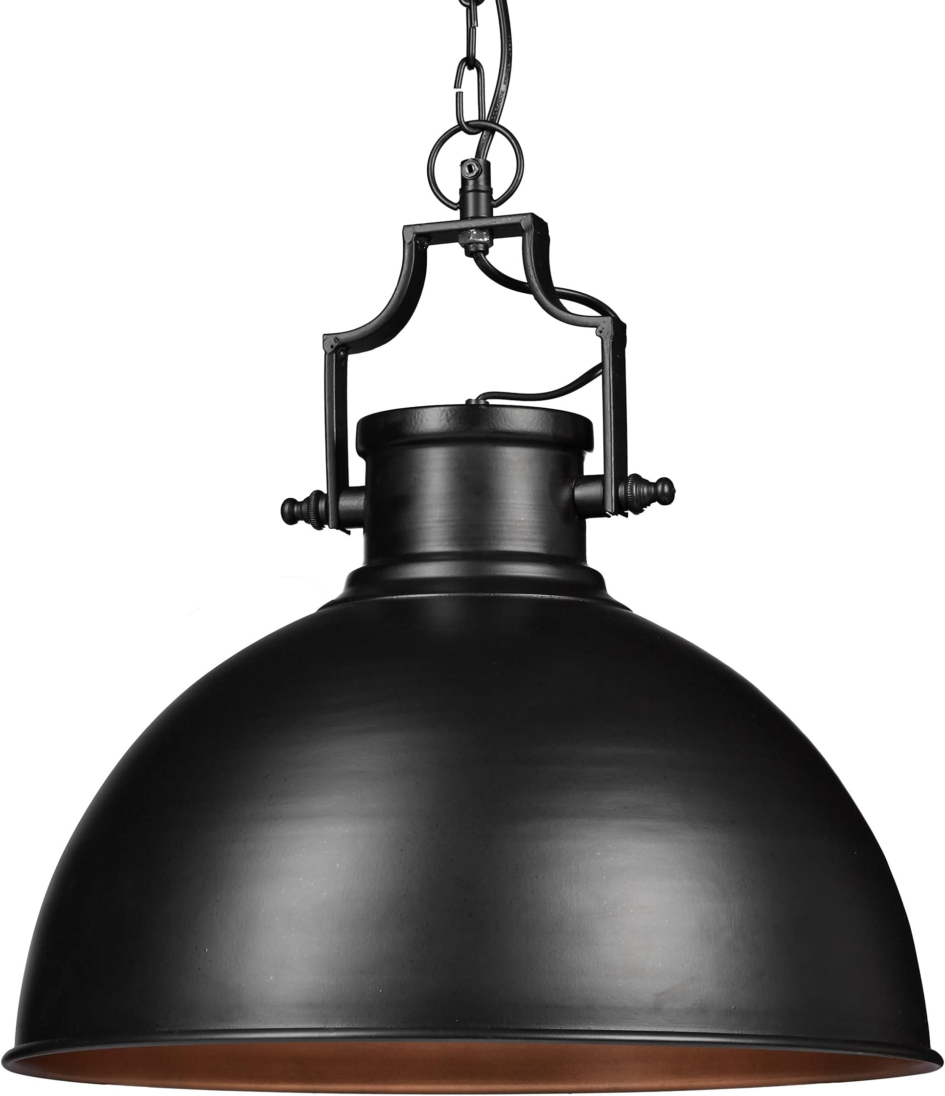 Lampe Suspension Industrielle Shabby 40,5 Cm - Style Rétro Métal Noir Pour Salon Et Cuisine