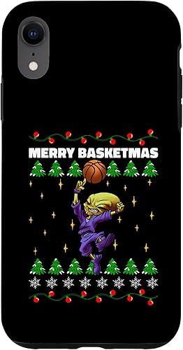 Vista 16 de iPhone 14 Pro Alien Playing Basketball Player Christmas Funny Xmas Design Case