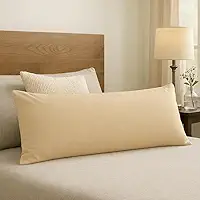 Fronha Avulsa para Travesseiro de Corpo 100% Algodão 200 Fios 1,40m x 45cm (Cáqui)