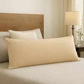 Fronha Avulsa para Travesseiro de Corpo 100% Algodão 200 Fios 1,40m x 45cm (Cáqui)