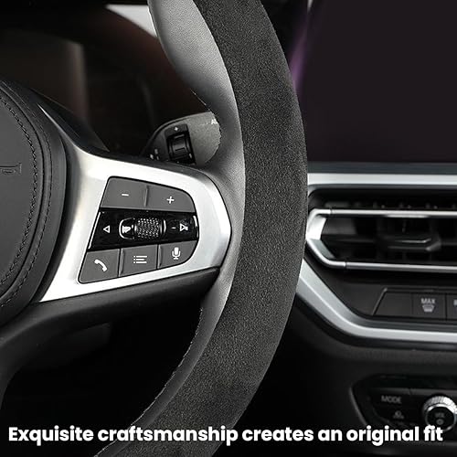 Miniatura 3 de Funda para volante, antideslizante y transpirable, cálida en invierno y fresca en verano, protector de volante de automóvil de 15 pulgadas con