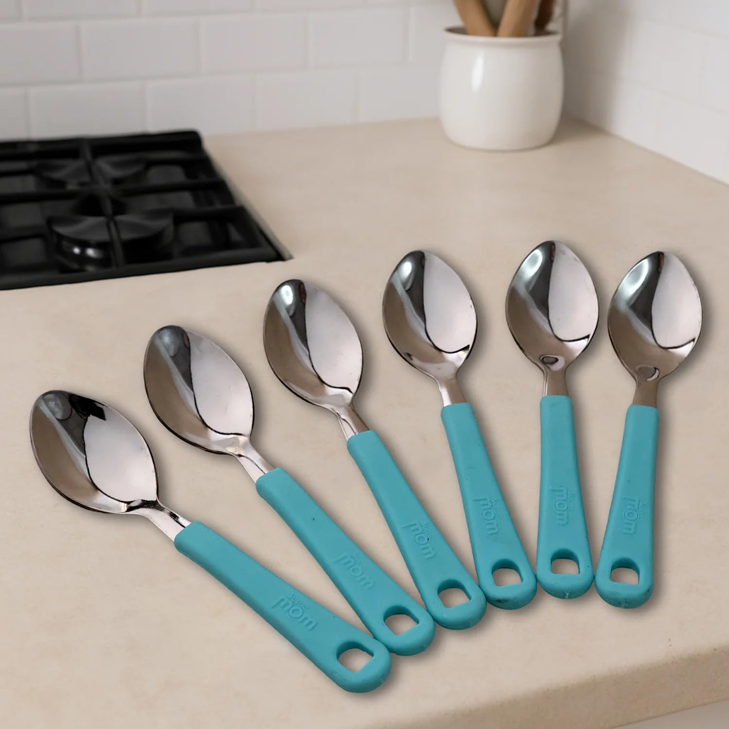 SUPERMOM Spoon Set for Kitchen 6 Pcs – Stainless Steel Tea Spoon