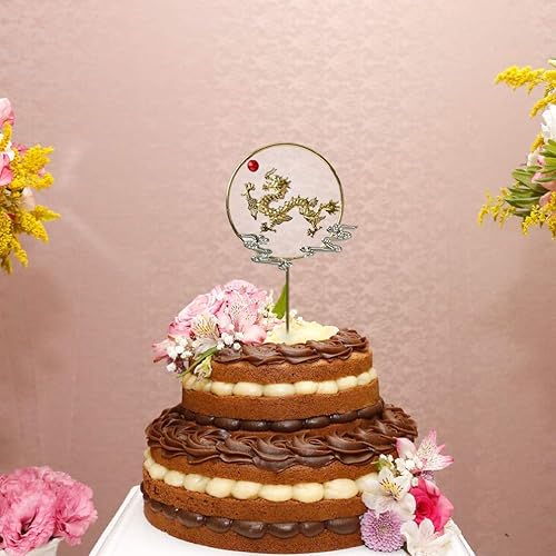 Miniatura 7 de BESTOYARD 2 adornos para cupcakes de dinosaurio con purpurina para niños, palillos de dientes de cumpleaños, decoración de dragón para niños,