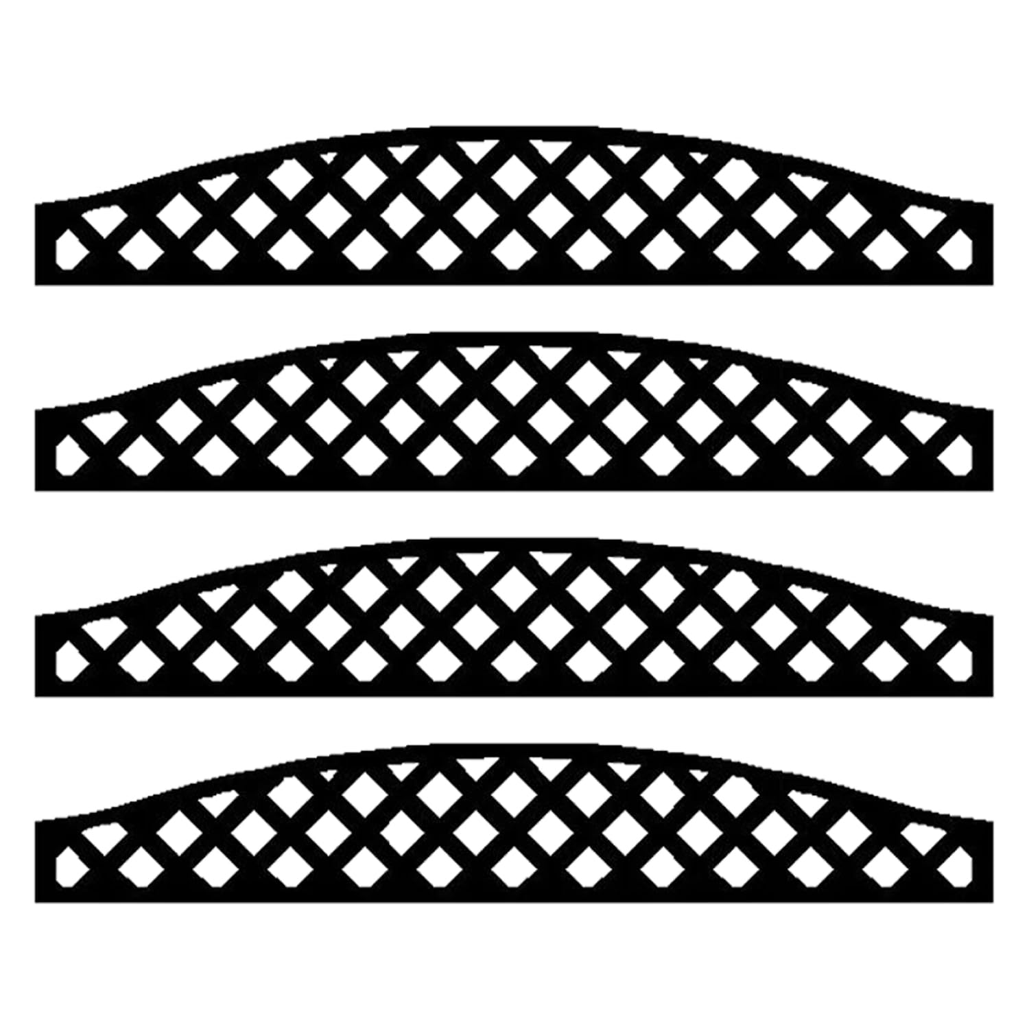 EasyComposite 2 x Composite Screen Trellis Topper - Decorative Lattice Panel for Outdoor Garden Fence - 1800mmx300mmx18mm (Wave Curved, 4)
