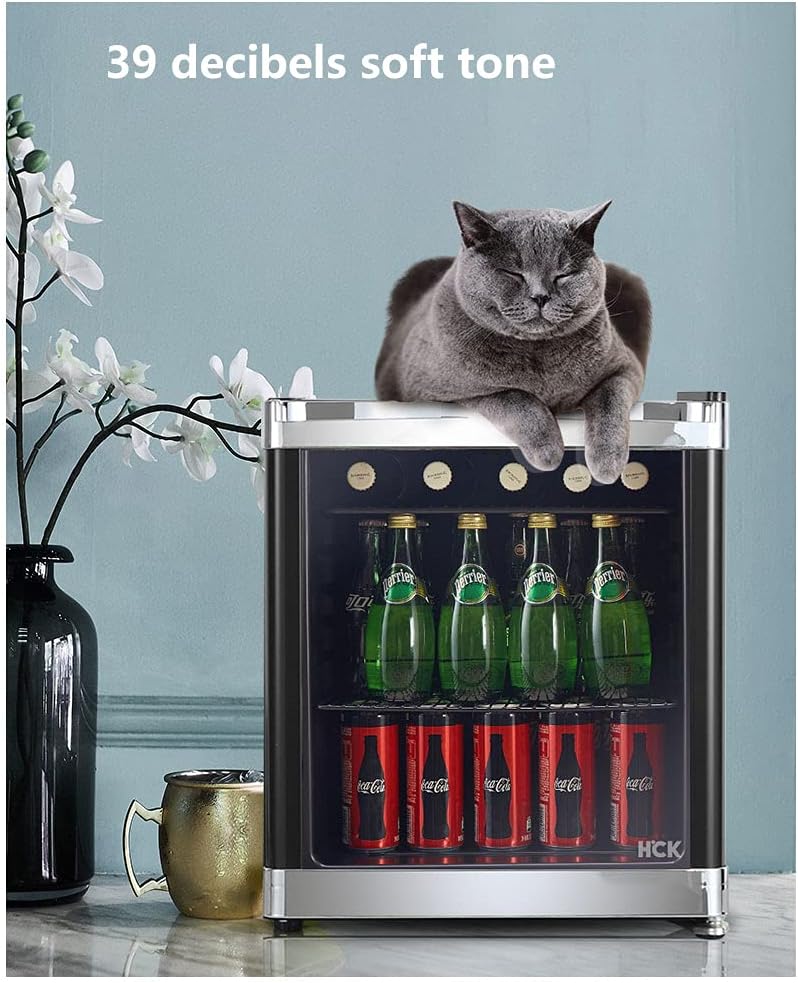 50 Bottle Wine Cooler Refrigerator- Freestanding Wine Cellar 42L Refrigerated Volume Mechanical Temperature Control 3-Layer Glass Door 5 Levels 0-10°C 0.51Kwh/24h Mini Fridge