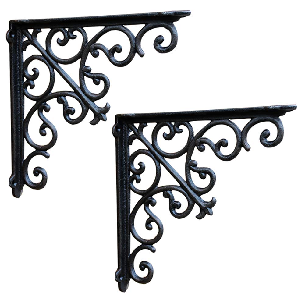 Support d'étagère triangulaire mural ZYFA, fixations équerres métalliques rétro, 2pcs