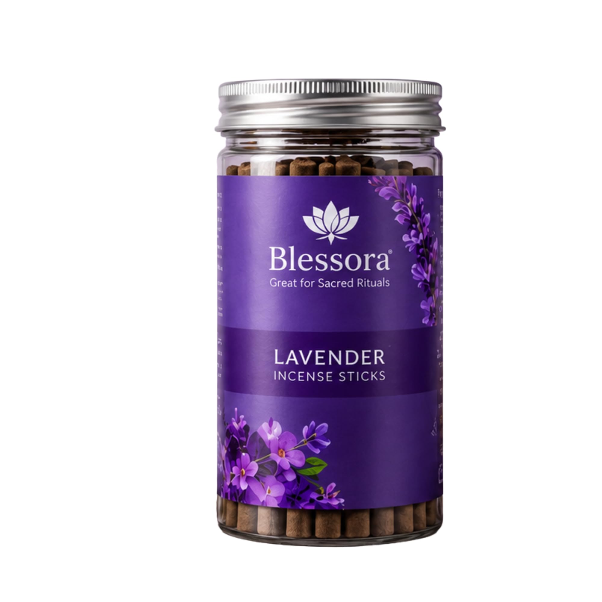 Blessora Incense Sticks - Lavender Bambooless Smokeless Agarbatti for Pooja Meditation Yoga & Home Fragrance, 100% Charcoal Free (45 Sticks, 100g)-picture-19