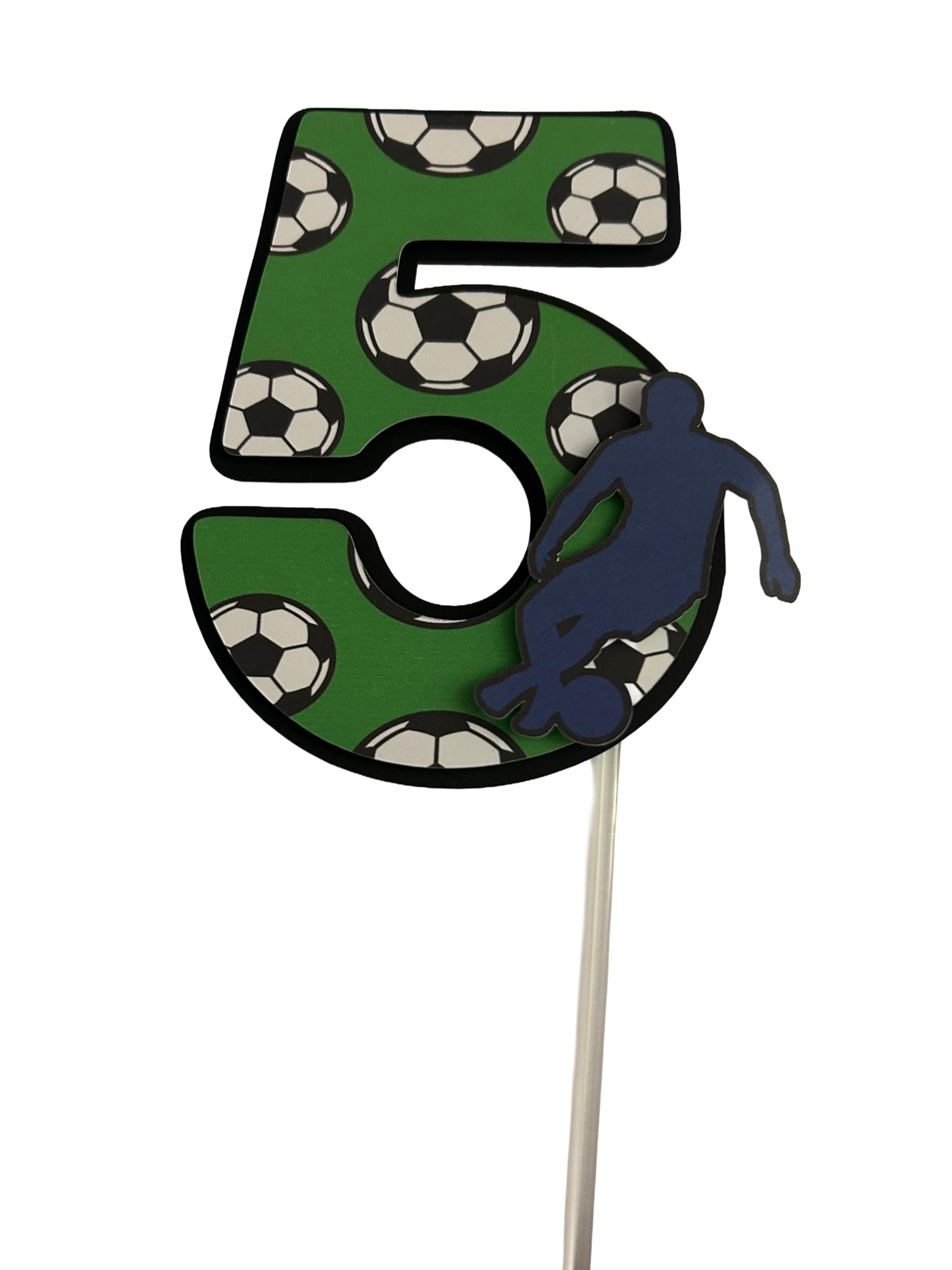 Football Themed Cake Topper (Number 5)