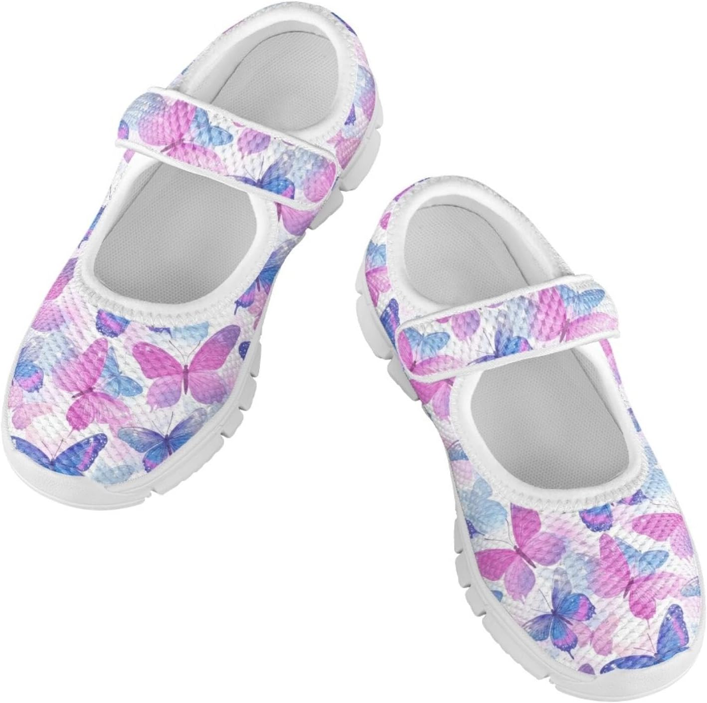 Shoes for Kids Girls Butterfly Safe Walking Shoes with Hook Loop Slip-On Ballet Casual Daily Sandals Sport Cute Graphic Soft and Flexible School Fitness Soft Indoor Footwear