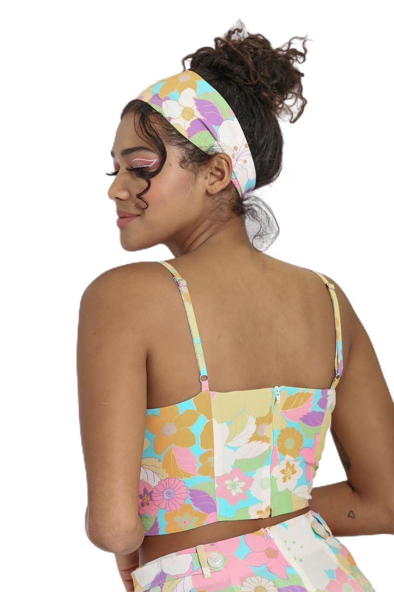 Hell Bunny Florette Crop Top Multi Colour