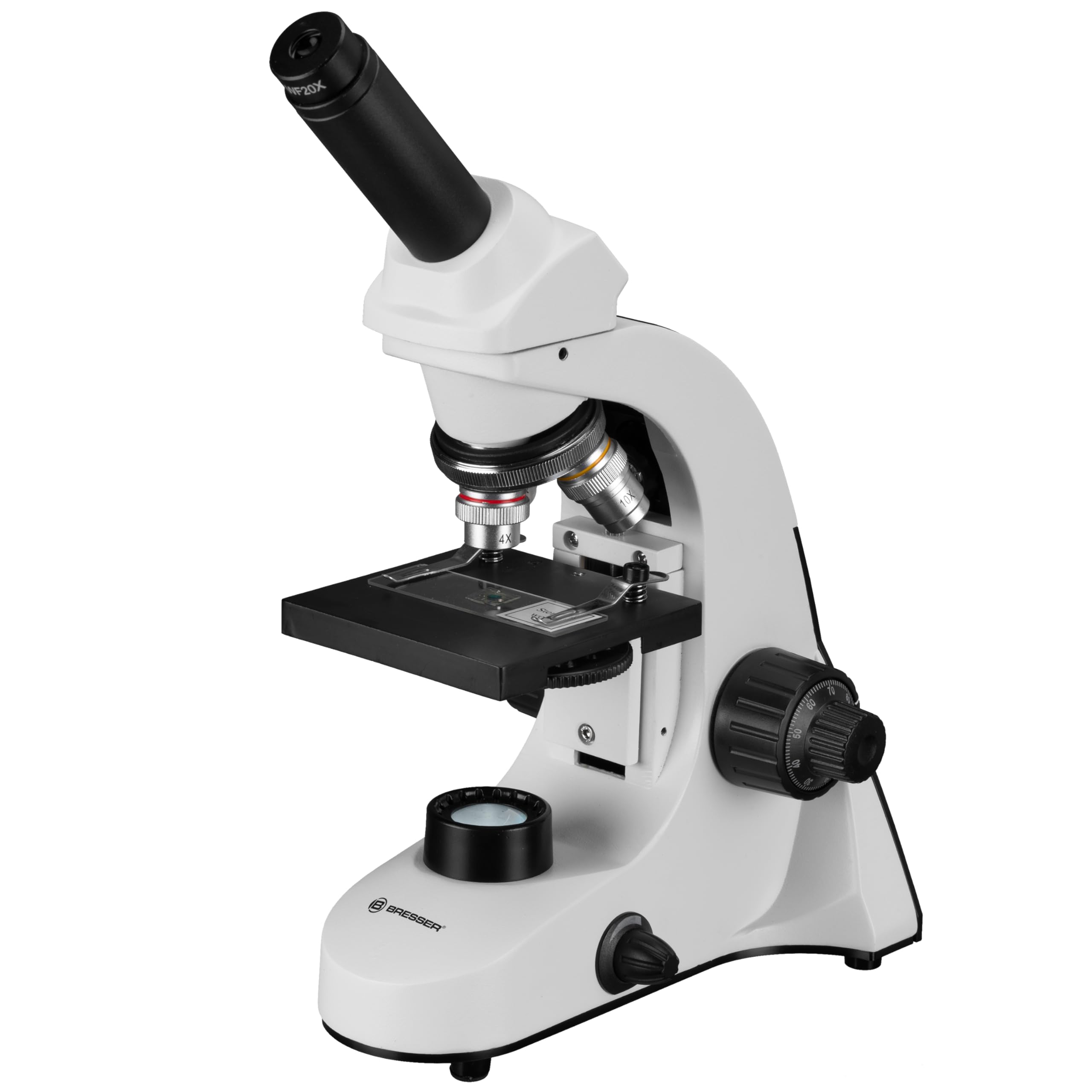 Bresser Microscopio 40x-1600x con Luz LED Superior e Inferior Enfoque Fino & Soporte para Smartphone