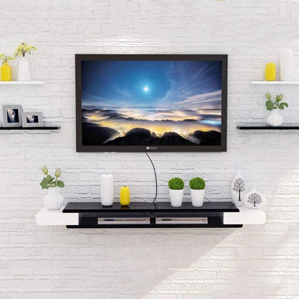 Mobile porta TV sospeso moderno – Supporto da parete per soggiorno per TV, router, lettori DVD e Phots Slish 110 cm design