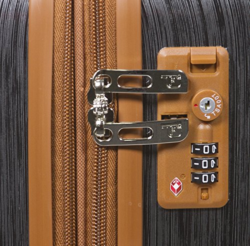 Dejuno Monroe 3-Piece Hardside Spinner Tsa Combination Lock Luggage Set, Black, One Size #TOP6
