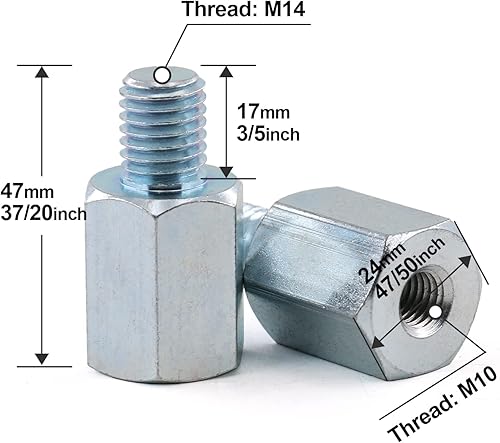 Miniatura 8 de Adaptador para amoladora AngIe PoIisher Cambio macho a hembra Core Bit PoIishing Pad Drill Arbor Adaptador (M14 hembra a 58"-11 macho)