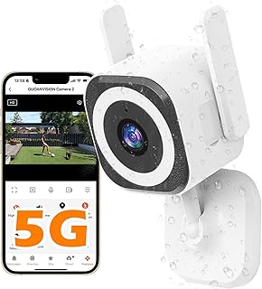5G 2K Kamera Überwachung Aussen/Innen, Überwachungskamera WLAN Camera Indoor/Outdoor, Babyphone mit App, Hundekamera, IP66 Wasserdicht, 2-Wege-Audio, Auto-Zoom, SD &Cloud-Speicher