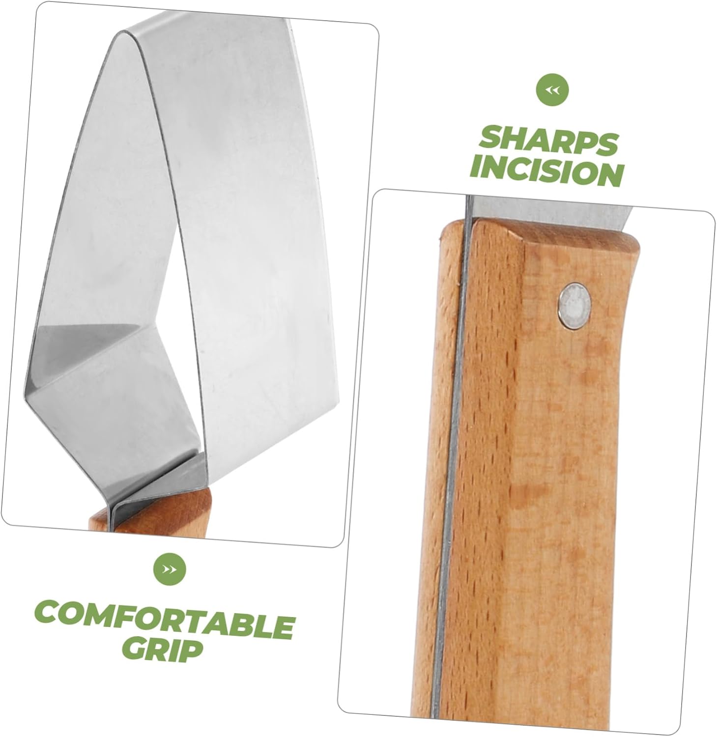 Watermelon Slicer Cutter Stainless Steel with Wood Fork, Silver
