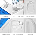 COSTWAY, Twin Tub 26lbs Capacity Laundry, 18lbs 8lbs Spinner Combo with Timer Knobs, Built-in Drain Pump, Compact Washer for Home Dorm Apartment (Blue+White) portable washing machine