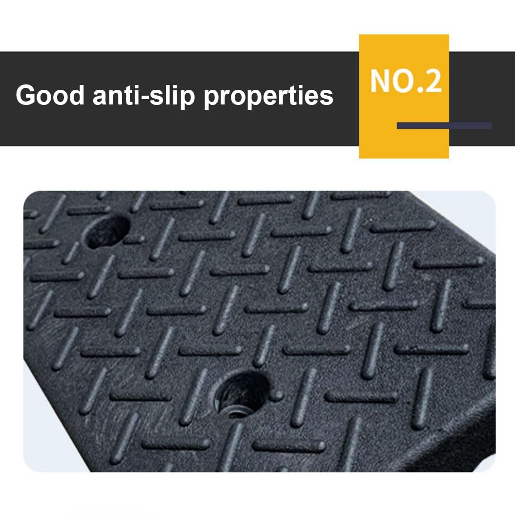 Rampe De Seuil, Rampe pour Fauteuil Roulant, Hauteur 9cm à 20cm, Antidérapante, Generic (ODOZEZXBO-50X50X12CM(19.6X19.6X4.7IN)), Caoutchouc Noir