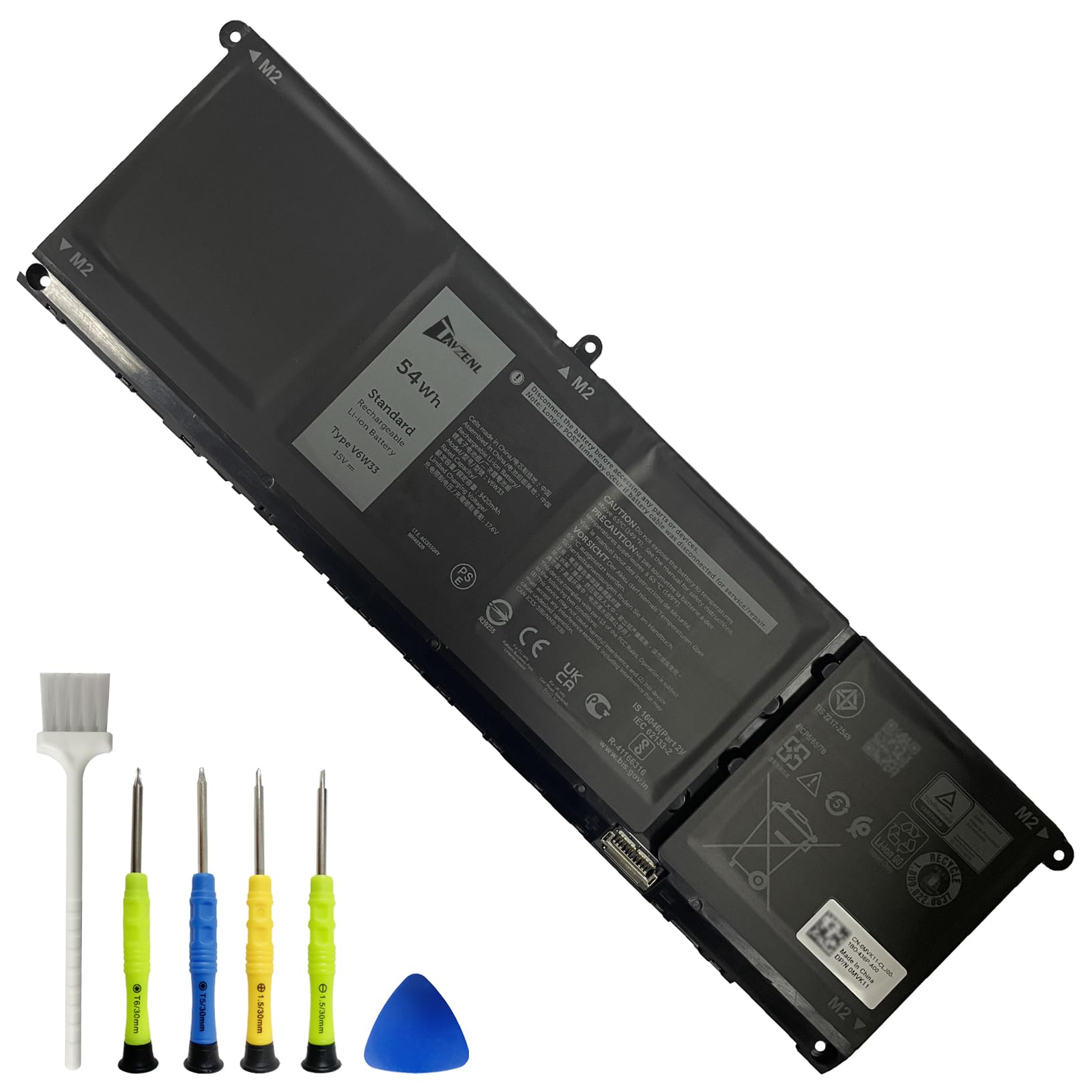 V6W33 Laptop Battery Replacement For Dell Inspiron/Latitude/Vostro Series - 15V 54Wh 3420mAh