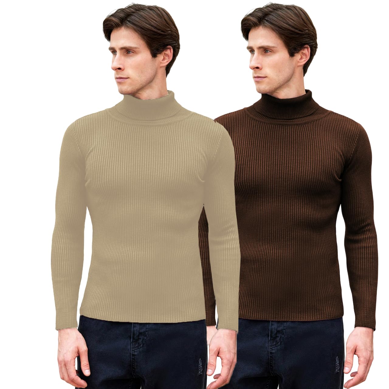 clafoutis Pack of 2 Full Sleeve's Turtle Neck Sweater for Men-picture-26